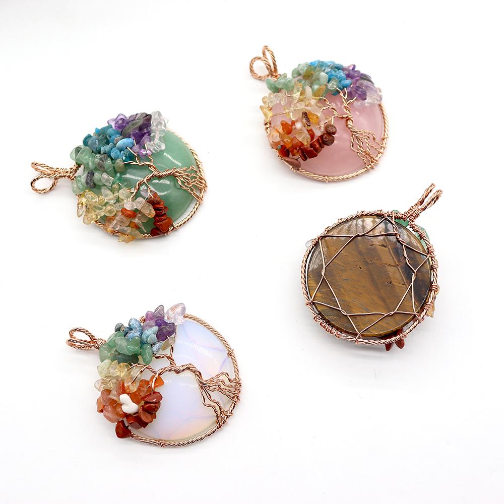 Tree of Life Pendant, Chakra Charm, Quartz Chips, Chakra Pendant Crystal wholesale suppliers