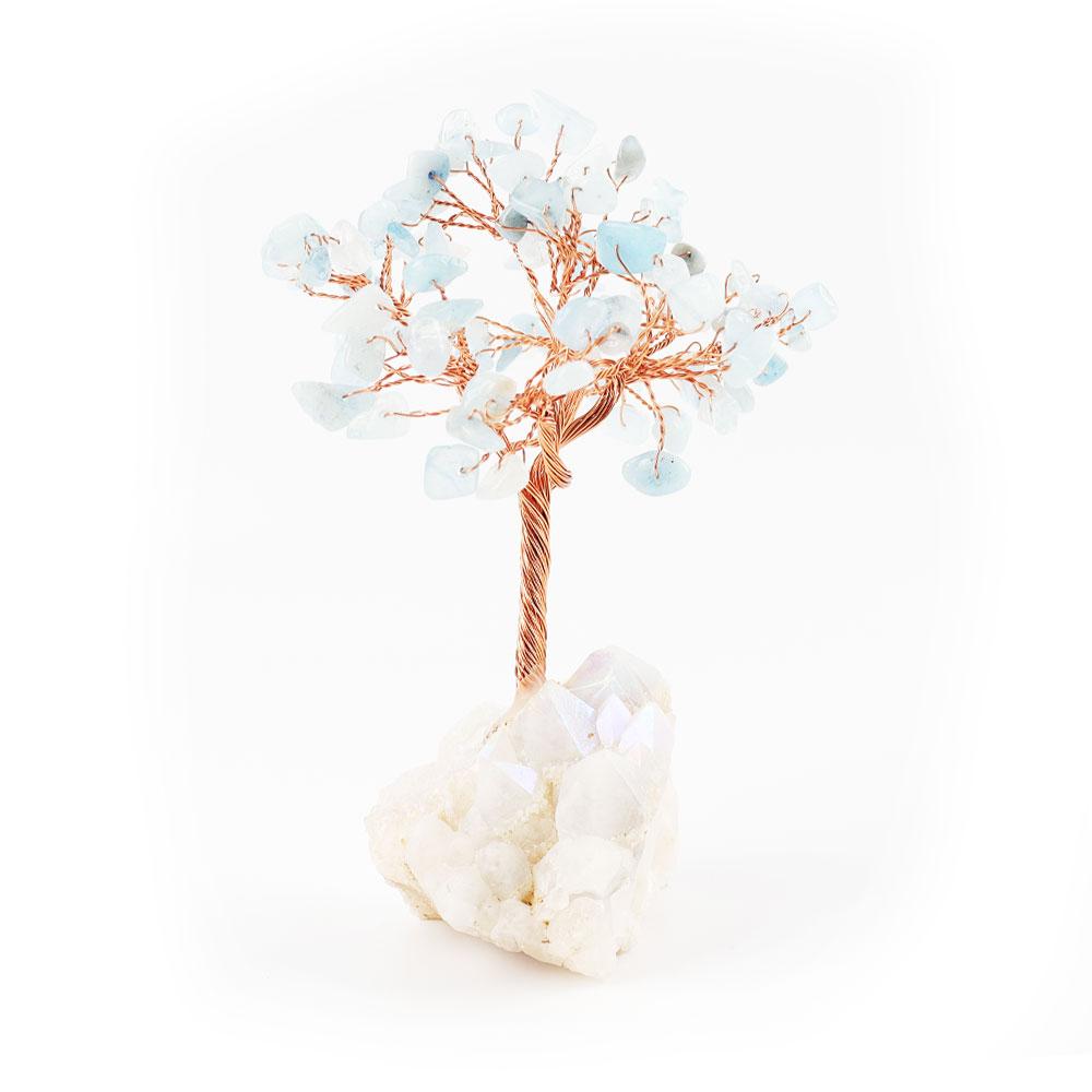 Aquamarine Chips Lucky Tree Free Form