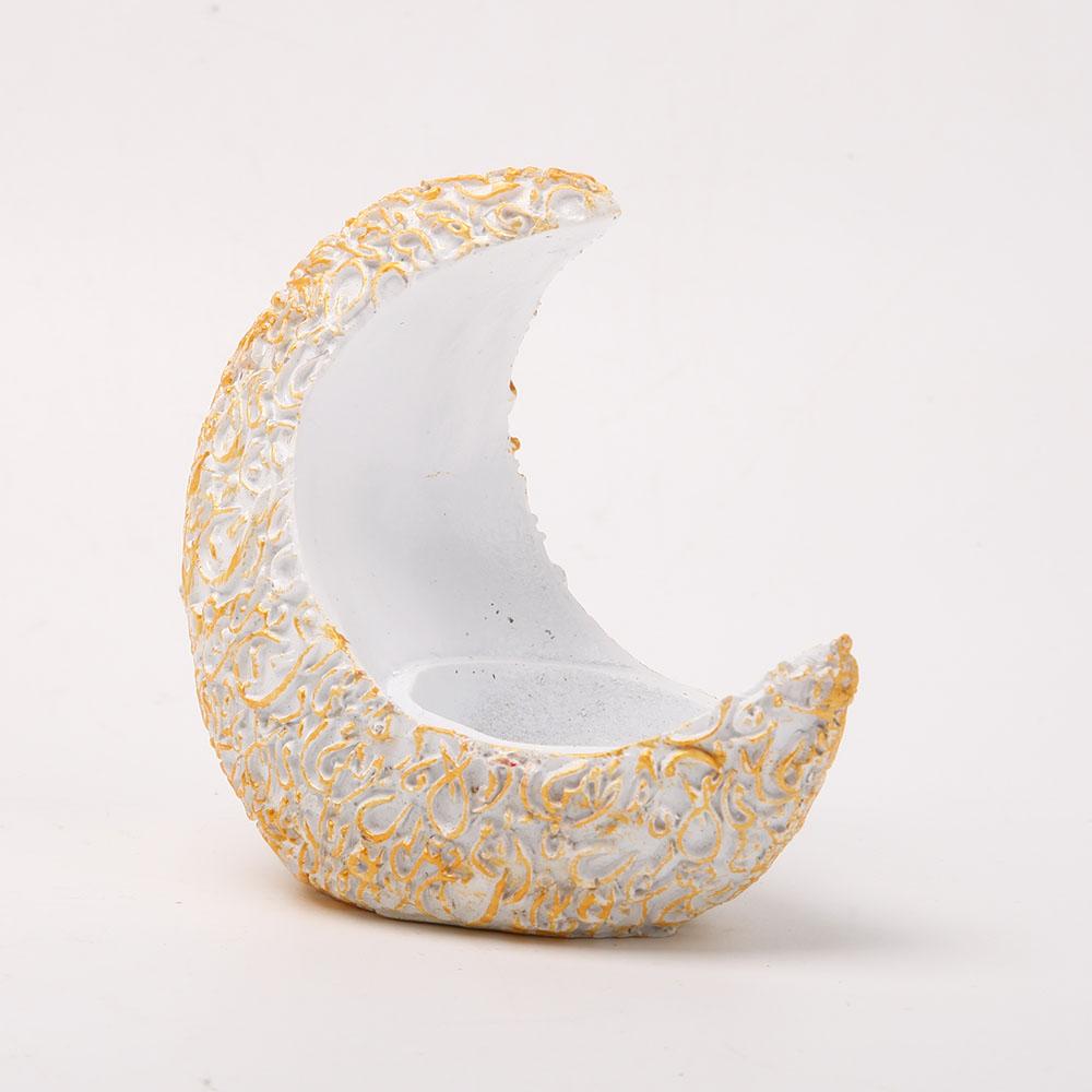 4" Resin White Moon Shape Stand