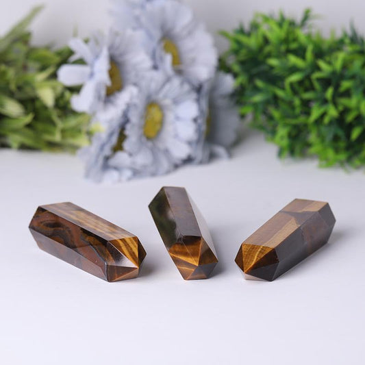 Wholesale Natural Quartz Crystal Point Reiki Gemstone Wands Crystal Tower Yellow Tiger Eye Points For Decoration Crystal wholesale suppliers