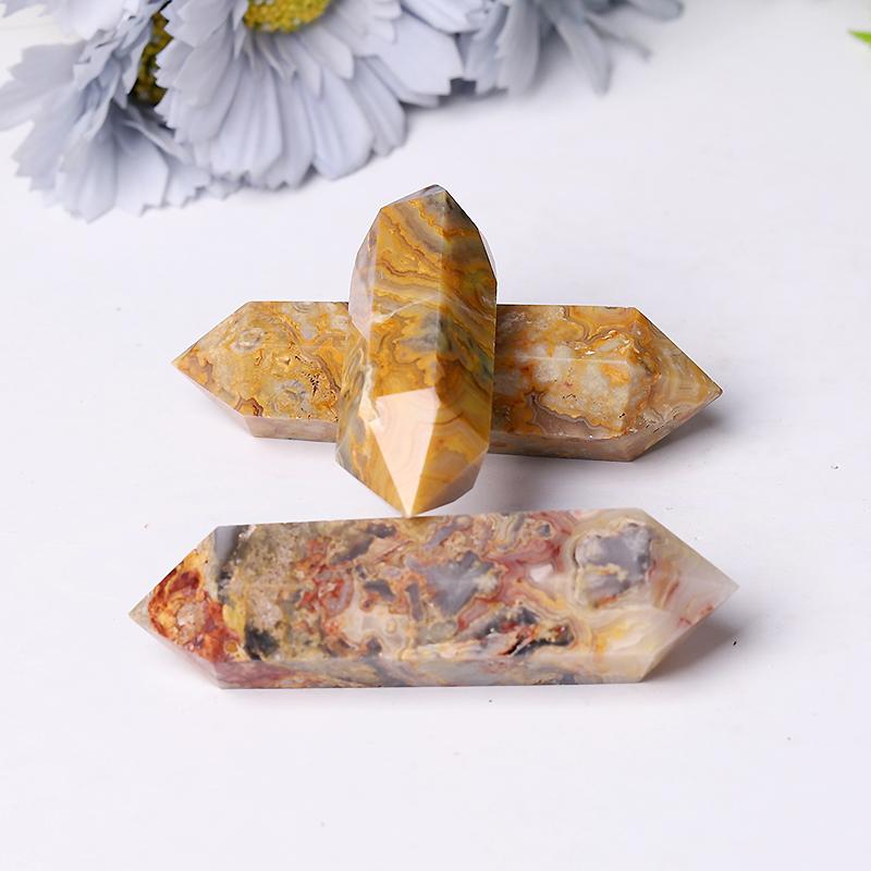 Wholesale Natural Crazy Agate Double Terminated Point Healing Point Crystal wholesale suppliers