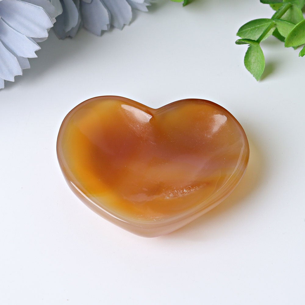 2.1" Agate Heart Shape Bowl Crystal Carvings Crystal wholesale suppliers