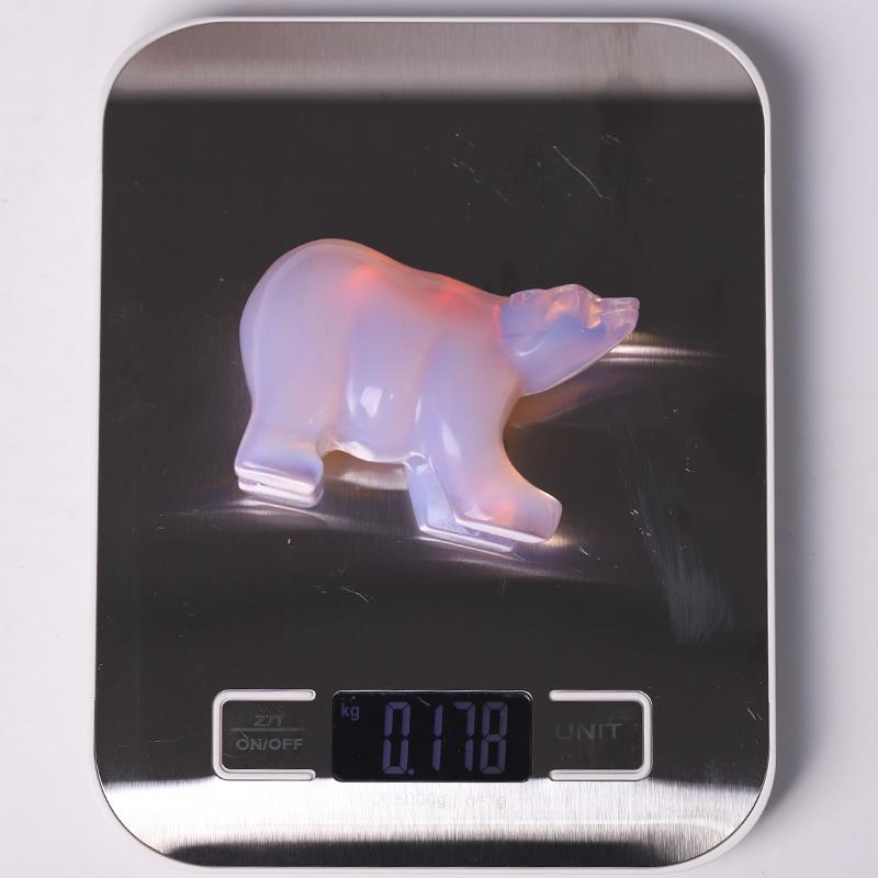 3" Pink Opal Bear Carving for Collection Crystal Gift Crystal wholesale suppliers