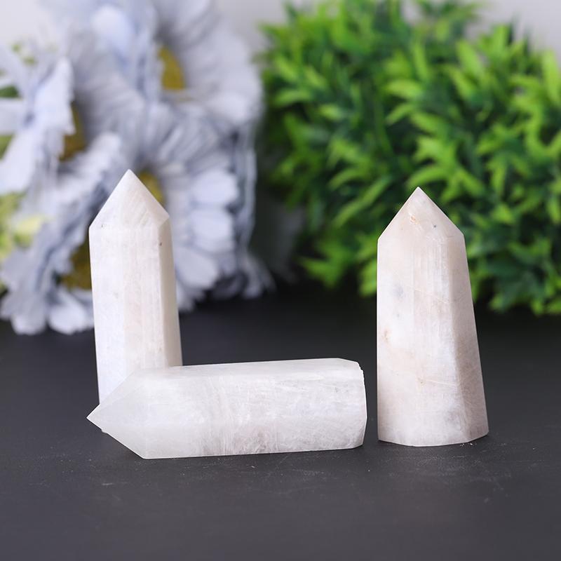 Wholesale Polished Healing Stone Natural White Moonstone Point For Sale Crystal wholesale suppliers