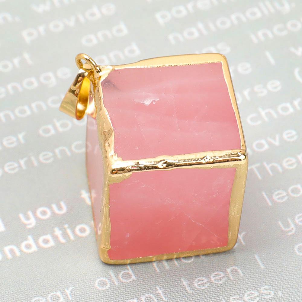 Rose Quartz Cube Pendant Crystal wholesale suppliers