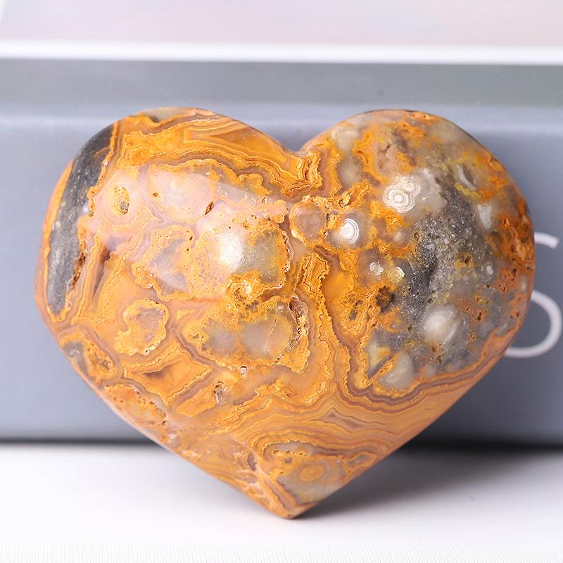 2.0-2.5" Crazy Agate Heart Shape Crystal Carving Crystal wholesale suppliers