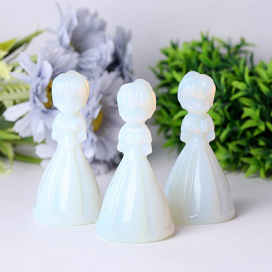 4" Wholesale Opalite Princess Carvings for Decoration Crystal wholesale suppliers