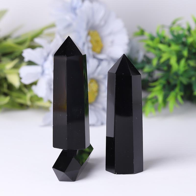 Wholesale Black Obsidian Point Polished Healing Tower Crystal wholesale suppliers