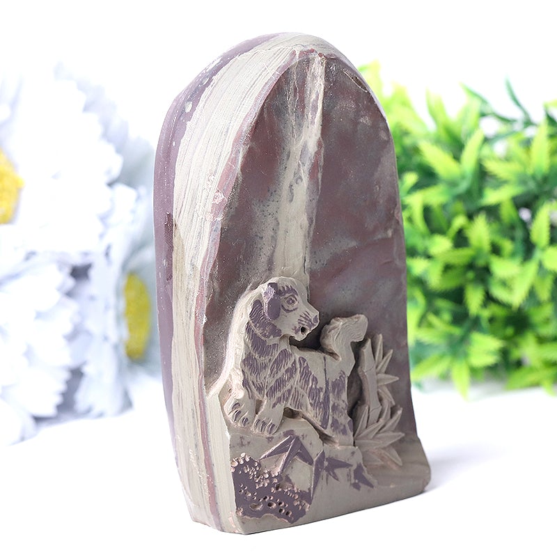 4.6" Unique Helan Ink Stone Crystal Carvings Free Form