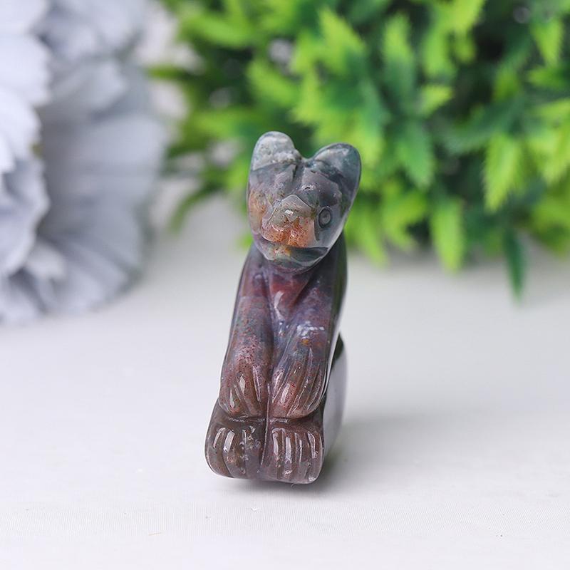 2" Moss Agate Bear Crystal Carving Crystal wholesale suppliers