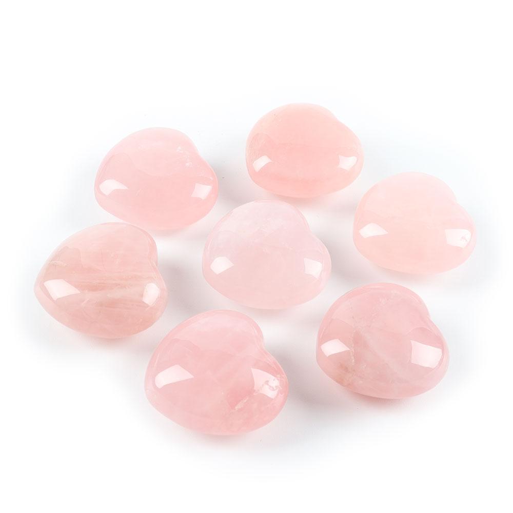 3cm Rose Quartz Heart Shape Crystal Carvings Palm Stone Crystal wholesale suppliers