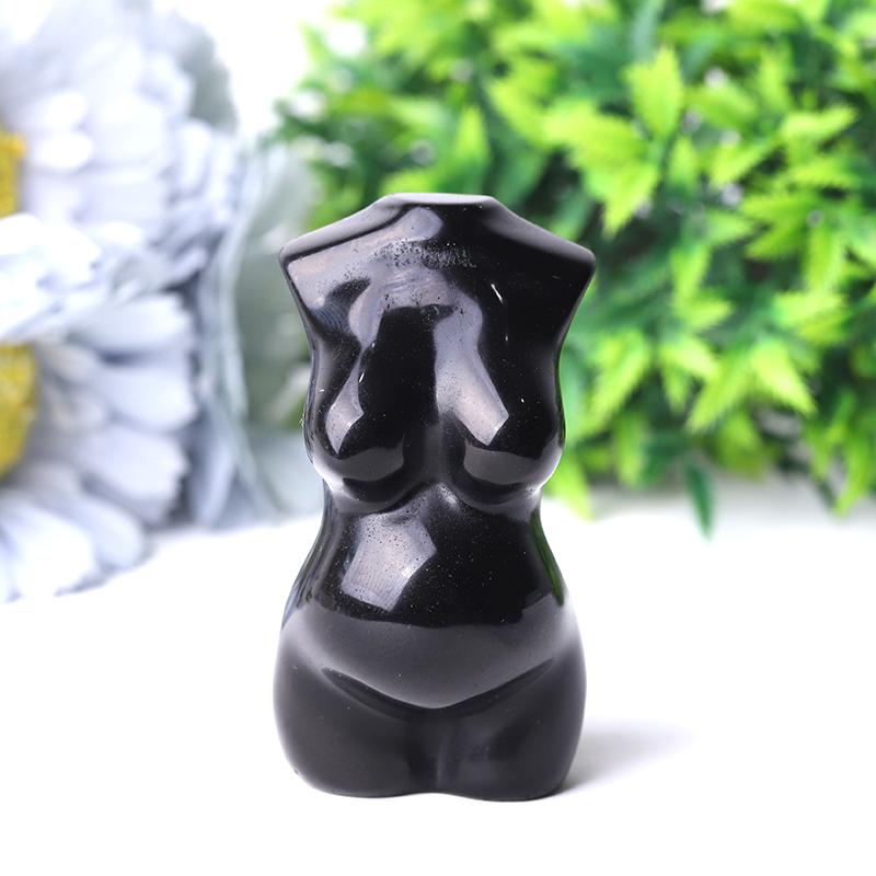 3" Black Obsidian Pregnant Woman Body Crystal Carvings Crystal wholesale suppliers