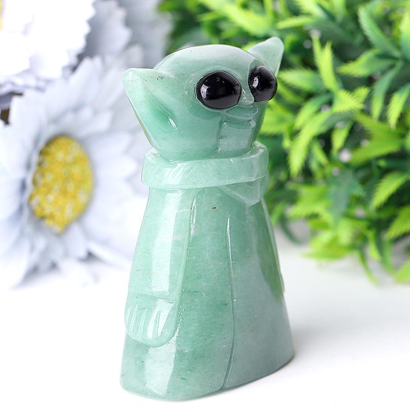 3" Green Aventurine Baby Yoda Master Crystal Carvings Crystal wholesale suppliers