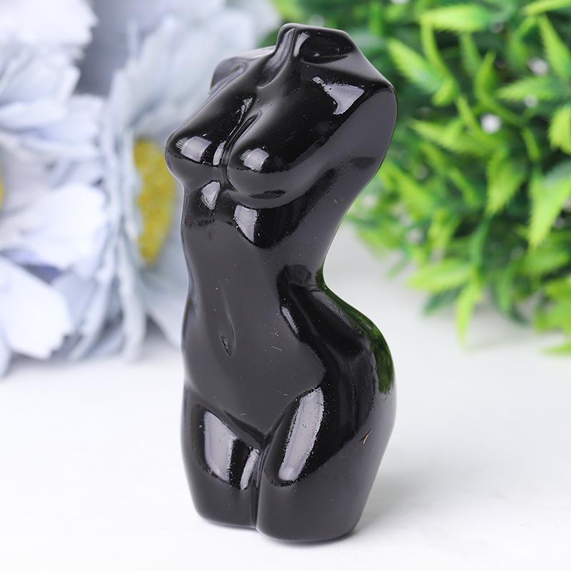 3" Black Obsidian Woman Model Body Crystal Carvings Crystal wholesale suppliers