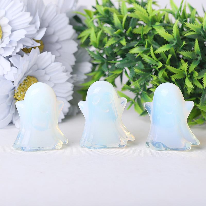 1.8" Opalite Ghost Crystal Carvings for Halloween Crystal wholesale suppliers