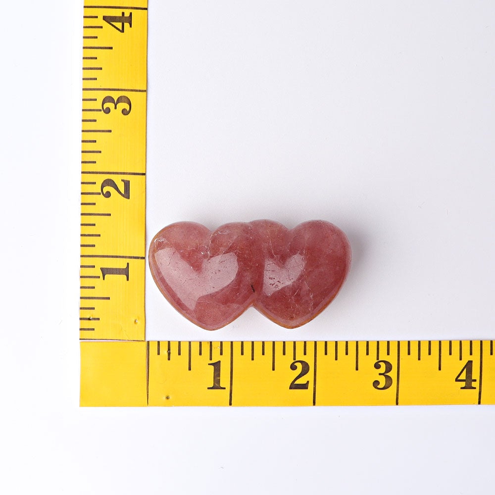 2.3" Strawberry Double Heart Crystal Carvings Crystal wholesale suppliers