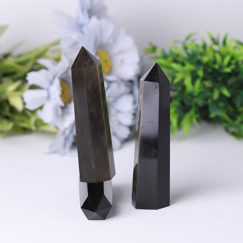 Golden Obsidian Point Healing Crystal Tower Crystal wholesale suppliers