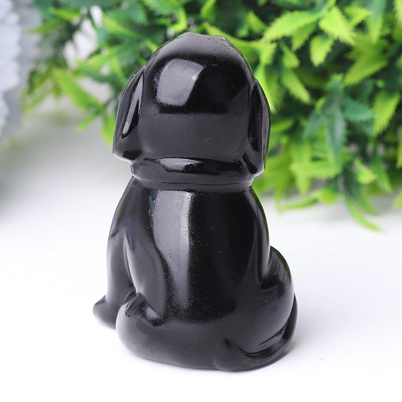 2.7" Black Obsidian Dog Crystal Carvings Crystal wholesale suppliers