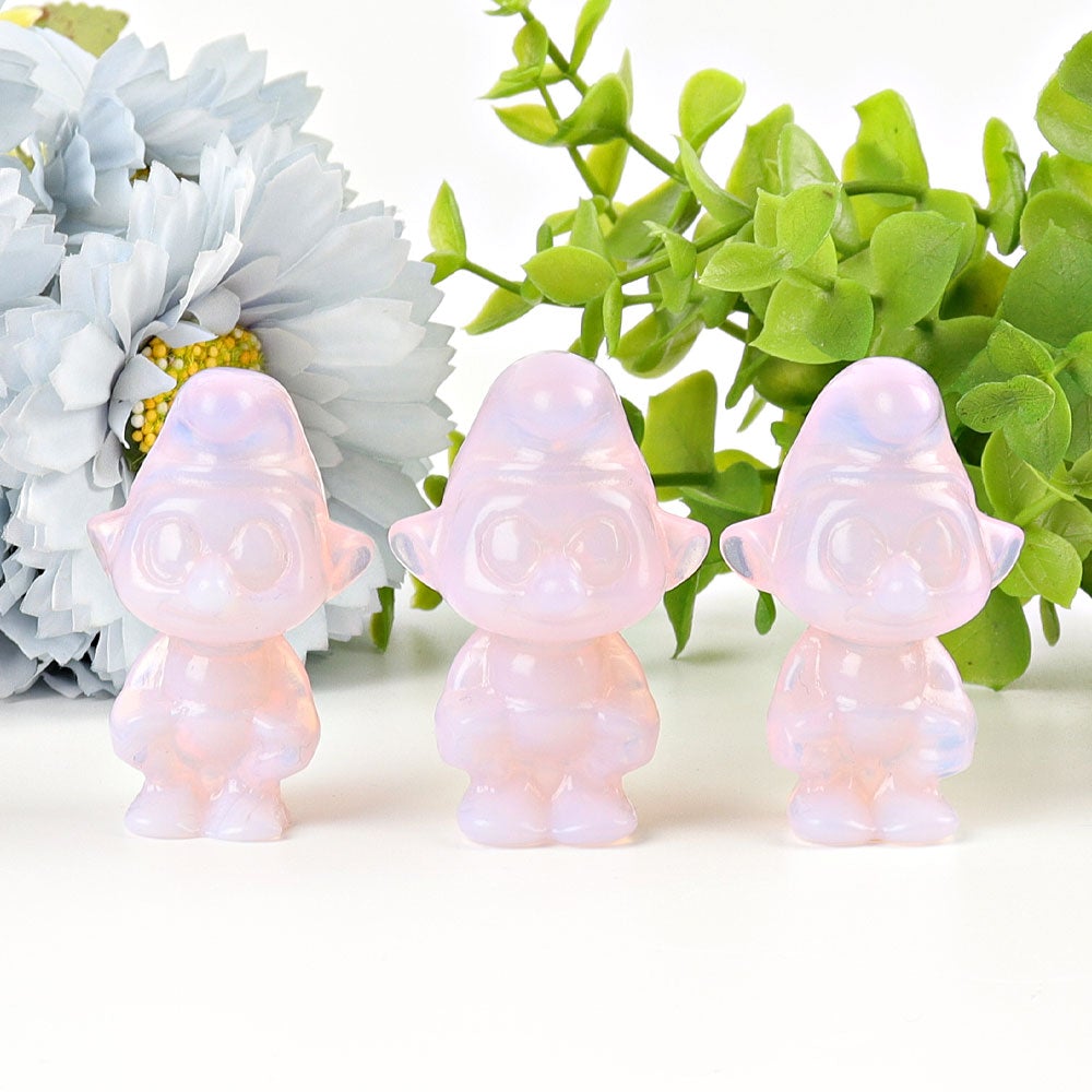 2" Pink Opalite Smurfs Crystal Carvings Crystal wholesale suppliers