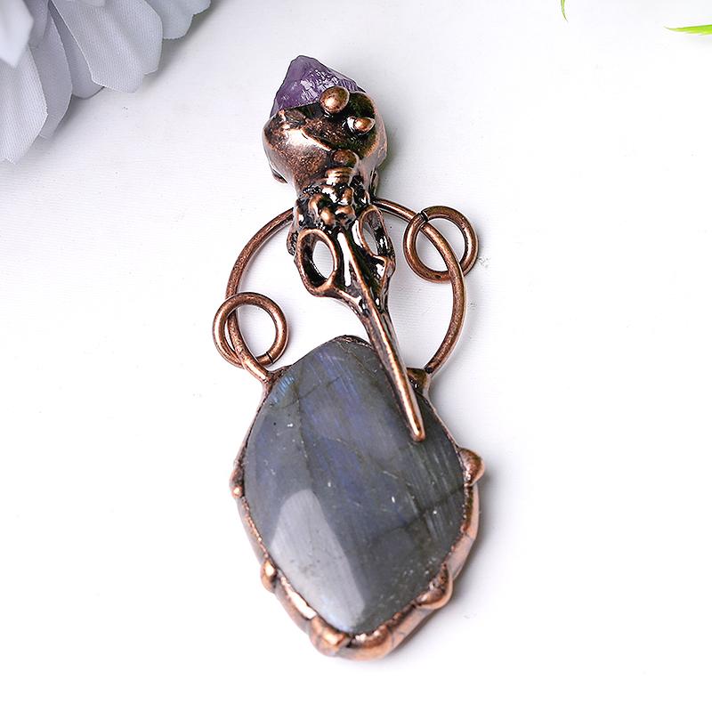 2.5" Labradorite with Amethyst Pendant for Jewelry DIY Crystal wholesale suppliers