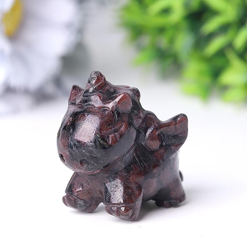 Natural Garnet Unicorn Hand Carving for Collection Crystal wholesale suppliers