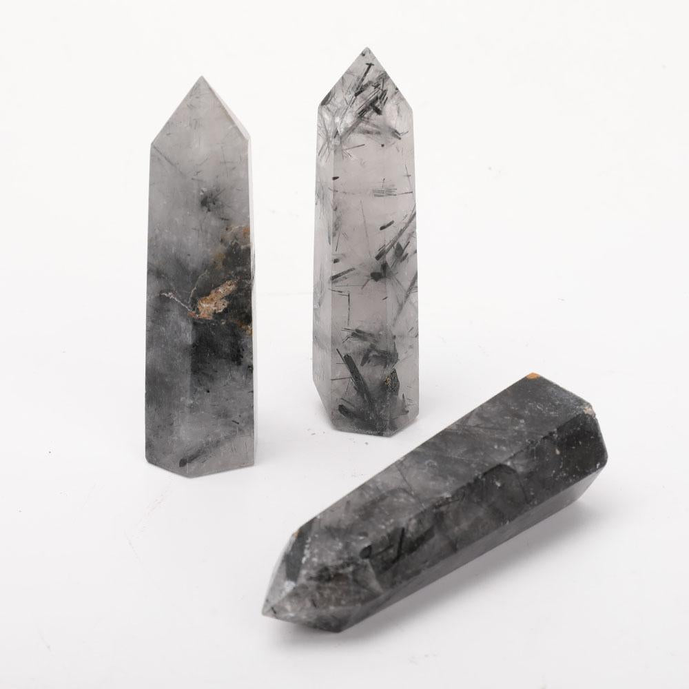 Set of 3 Black Tourmaline Crystal Points Crystal wholesale suppliers