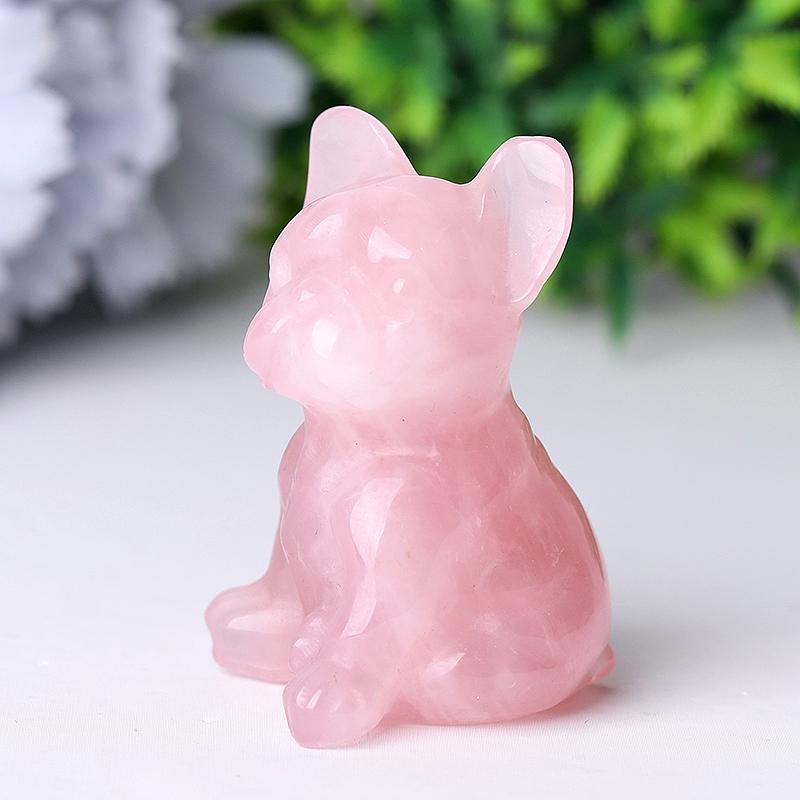 Rose Quartz Dog Crystal Carvings Crystal wholesale suppliers