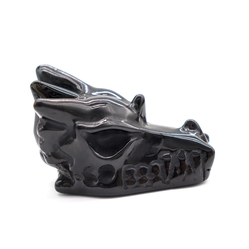 Black Obsdian Dragon Head Carving for Decoration Crystal wholesale suppliers