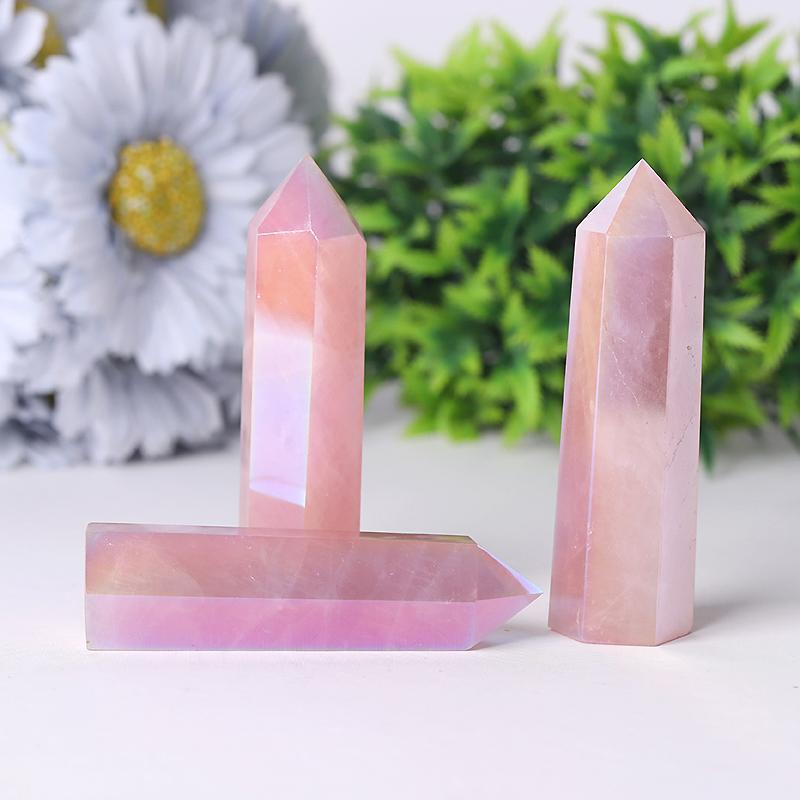 Wholesale Aura Rose Quartz Points for Collection Crystal wholesale suppliers