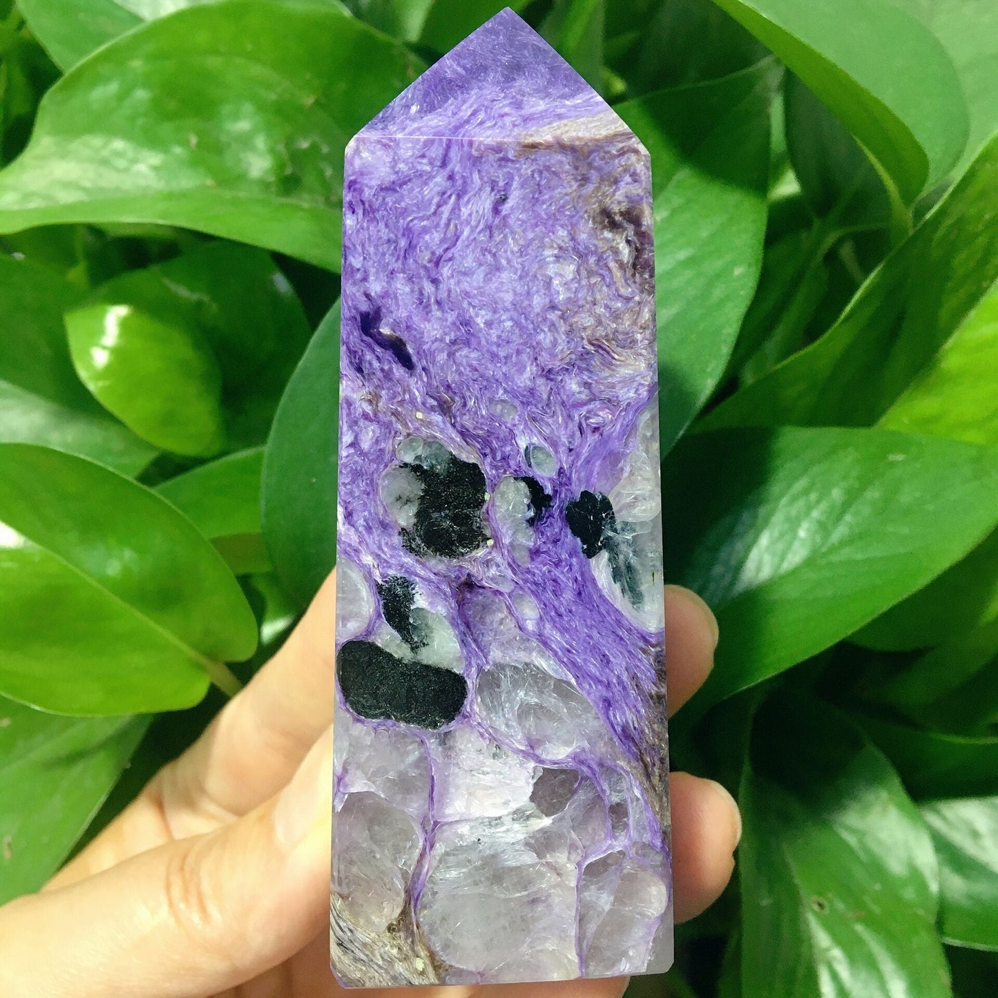 Natural Dark Puple Charoite Tower