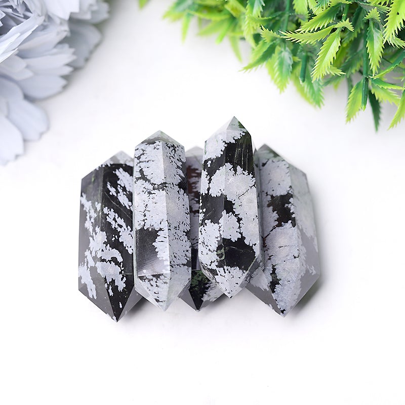 2" Snowflake Obsidian Double Terminated Point Crystal wholesale suppliers