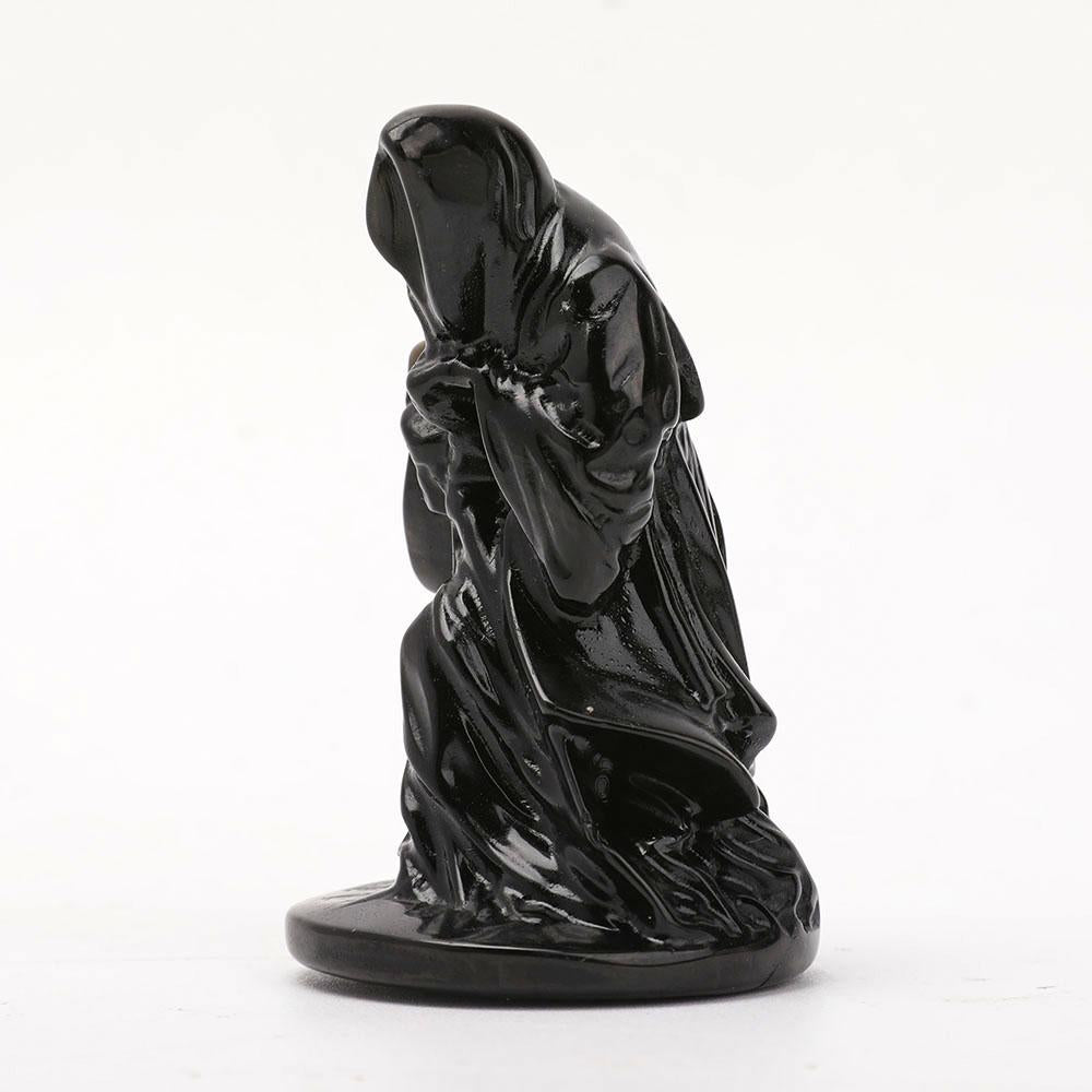 3" Black Obsidian Wizard Carvings