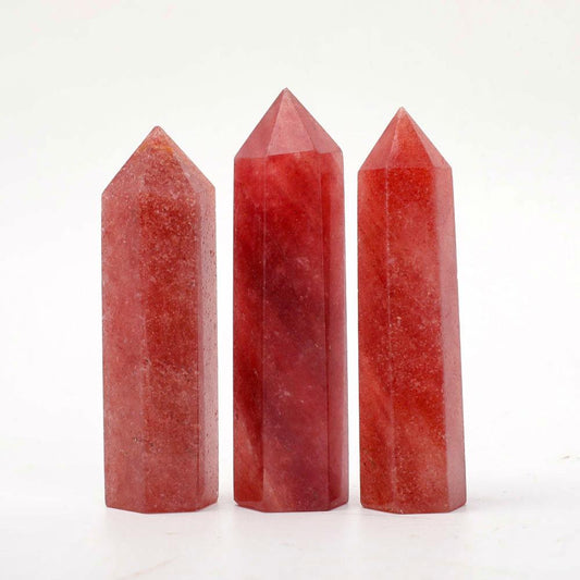 Set of 3 Strawberry Quartz Points Crystal wholesale suppliers