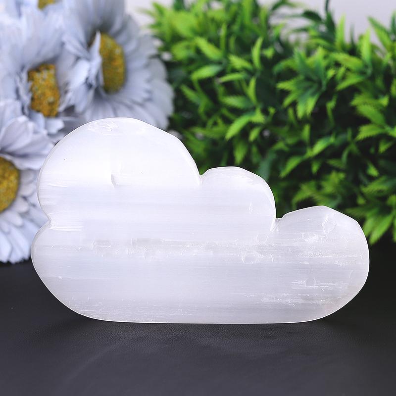 5" Cloud Shape Selenite Carving