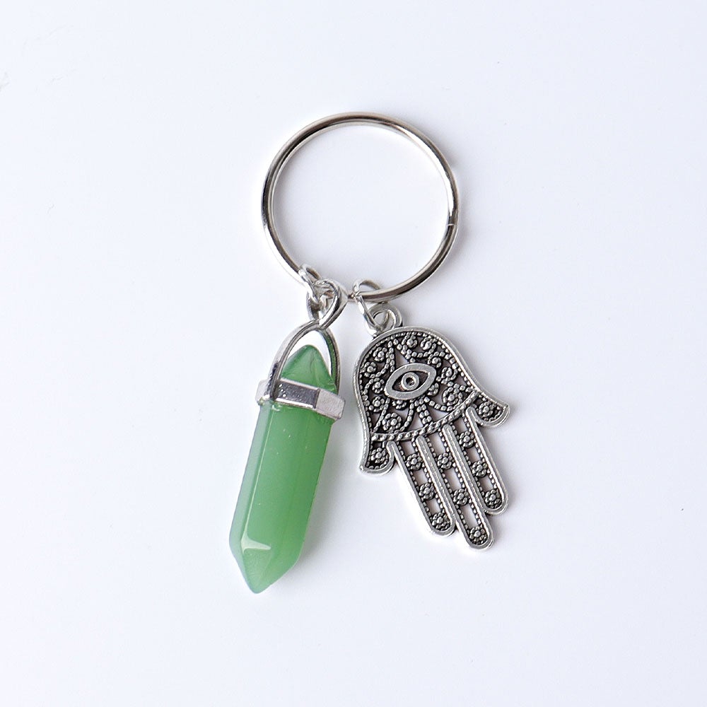 2.5“ Double Terminated Point with Devil's Eye Hand Key Chain for DIY Crystal wholesale suppliers