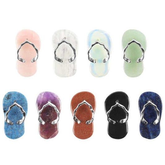 Natural High Quality Mini Crystal  Slippers Flip Flops Shape Crystal Pendant