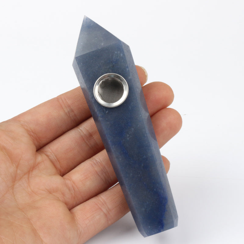 Blue aventurine Smoking Pipe wholesale support mixed customization