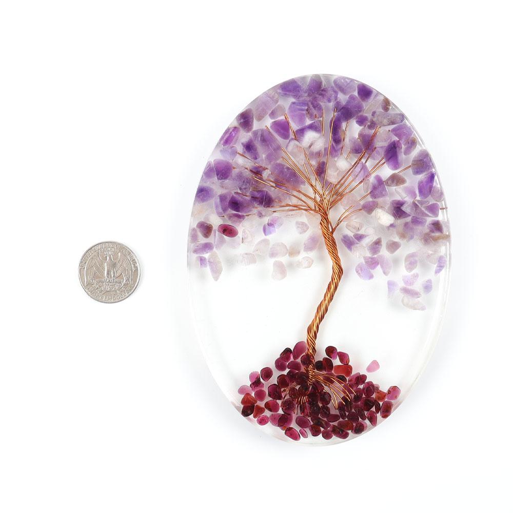 Resin Coaster Free Form with Crystal Chips Tree