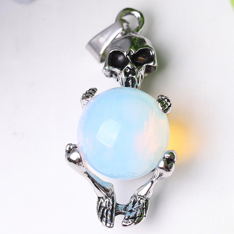 Wholesale Silver Skeleton Wrapped Round Ball Crystal Pendant Crystal wholesale suppliers