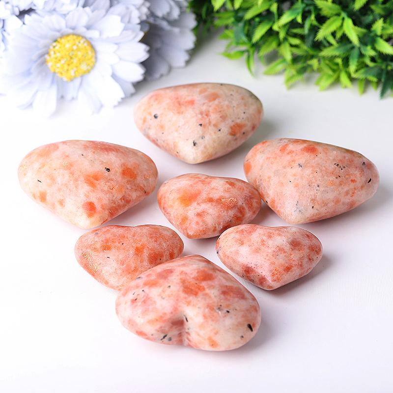 1.8"-2.5" Golden Strawberry Quartz Heart Shape Crystal Carvings Crystal wholesale suppliers