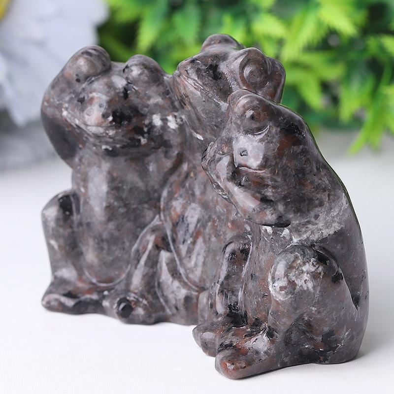 3" Yooperlite Frog See No Evil, Hear No Evil, Speak No Evil, Crystal Carvings Crystal wholesale suppliers