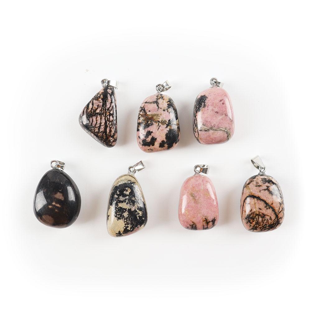 Natural Rhodonite Healing Crystal Polished Stones Irregular Crystal Pendant for Gift Crystal wholesale suppliers