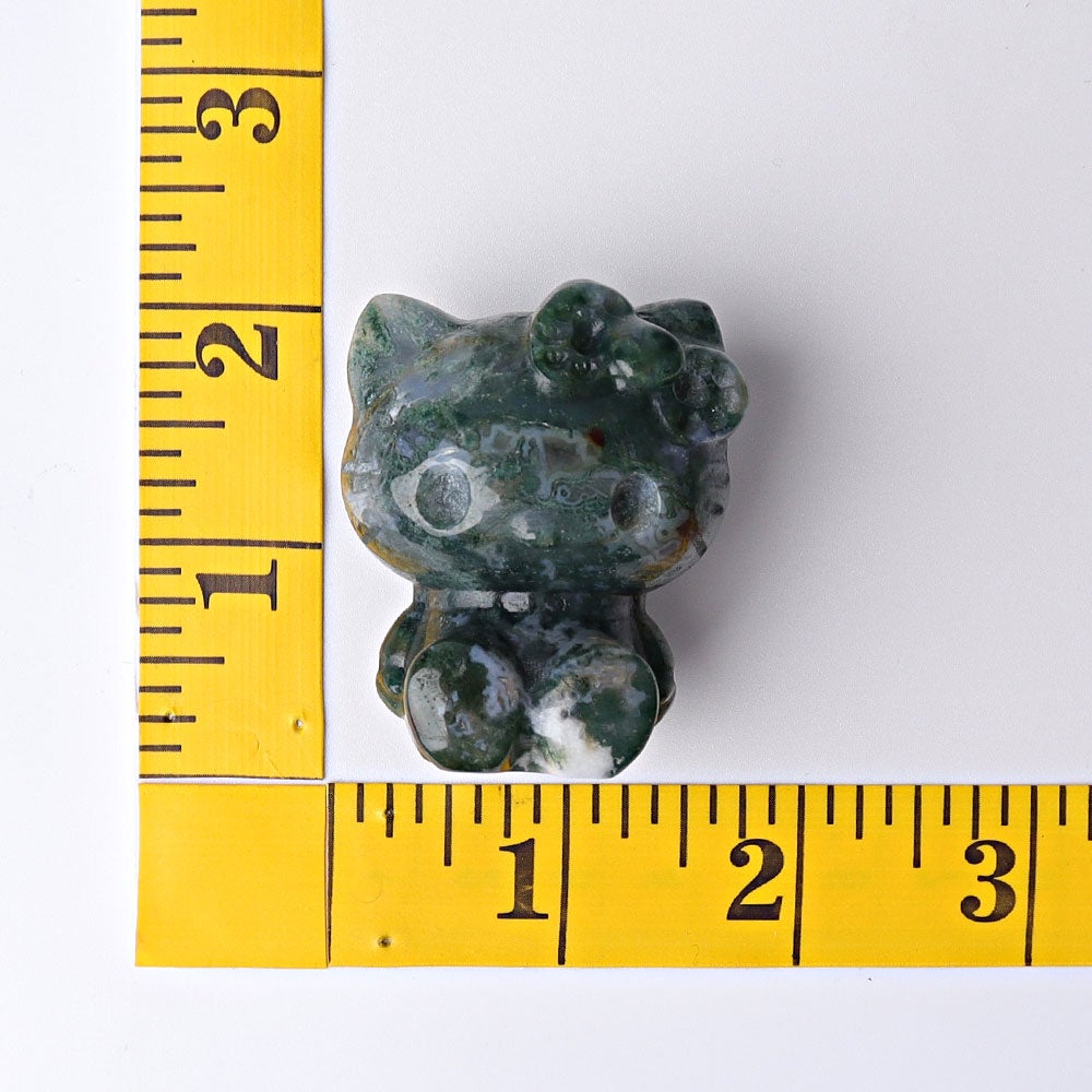 1.9" Moss Agate Hello Kitty Crystal Carvings Crystal wholesale suppliers