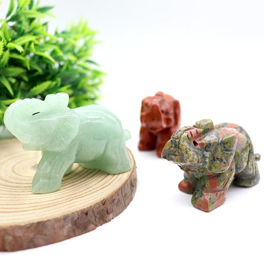 Carved Healing Crystals Gemstones Elephant Statue Figurine Crystal wholesale suppliers