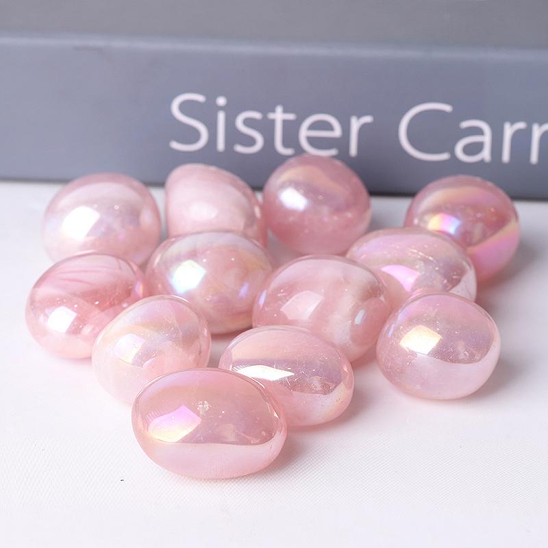 0.1kg Aura Rose Quartz Tumbles Crystal wholesale suppliers