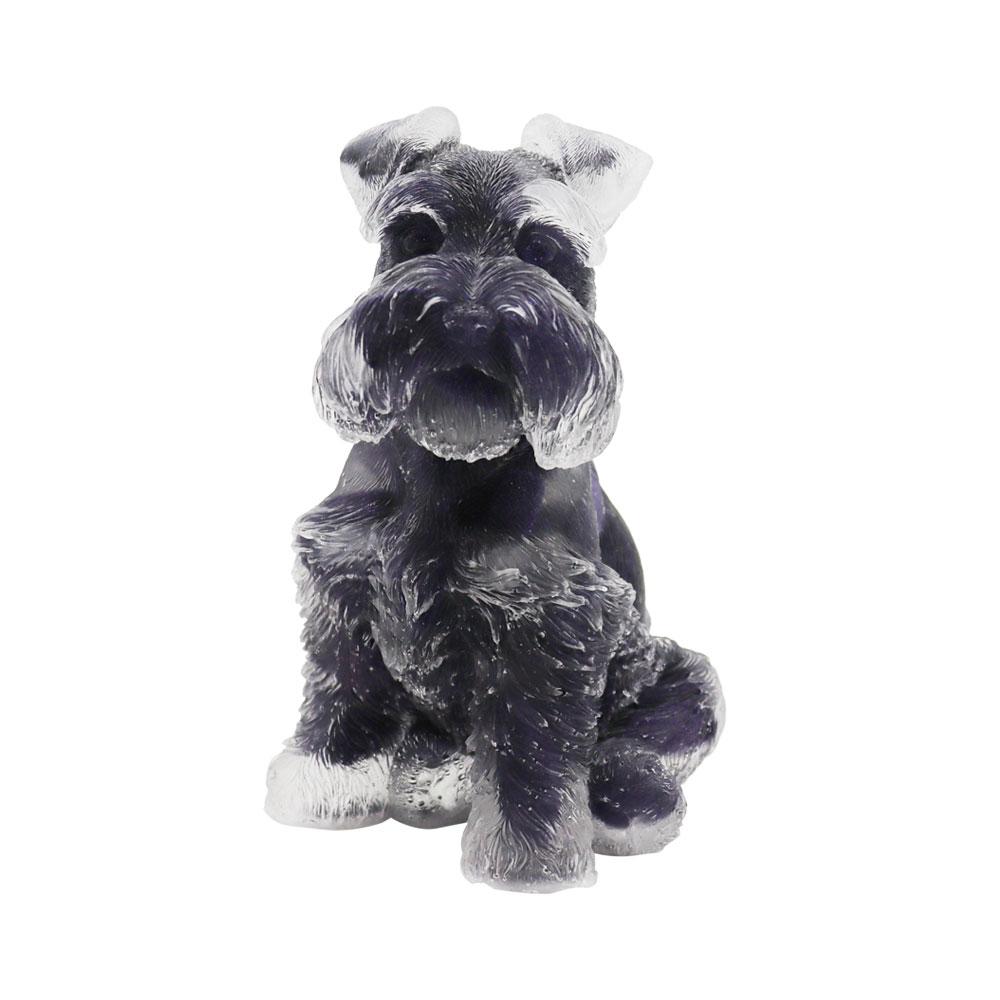 Tiger Eye Crystal Chips Resin Dog Figurines