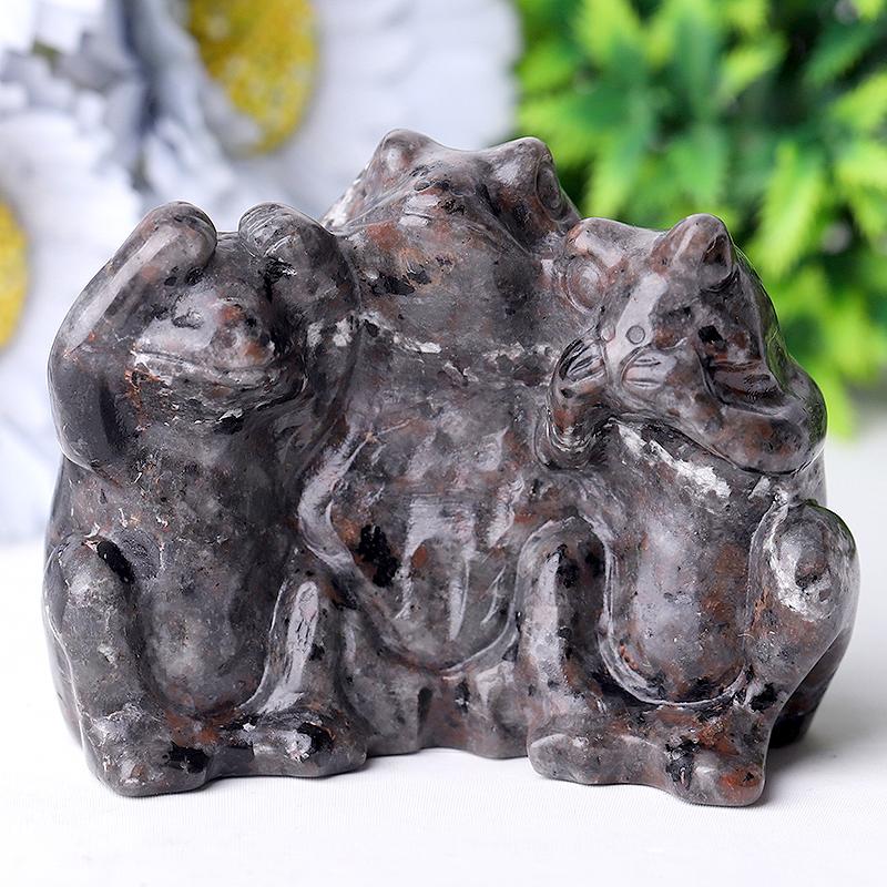 3" Yooperlite Frog See No Evil, Hear No Evil, Speak No Evil, Crystal Carvings Crystal wholesale suppliers