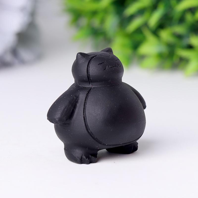 1.8" Black Obsidian Snorlax Crystal Carvings Crystal wholesale suppliers