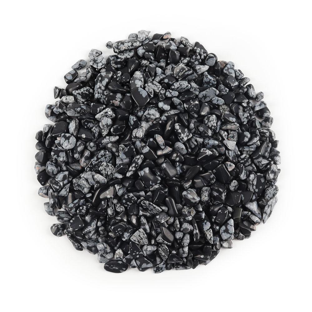 0.1kg Snowflake Obsidian Tumbled Stone Chips Crushed Natural Crystal Quartz Pieces Crystal wholesale suppliers