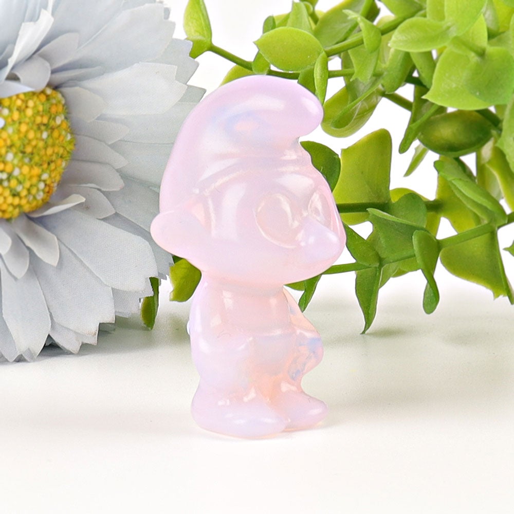 2" Pink Opalite Smurfs Crystal Carvings Crystal wholesale suppliers